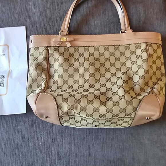 Gucci GG Canvas & Leather Mayfair Tote Bag Comes With 100 % COA - Picture 6 of 14